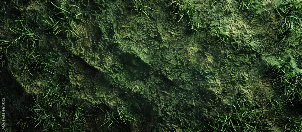 Fototapete texture of aged artificial grass forming a backdrop with copy space image.