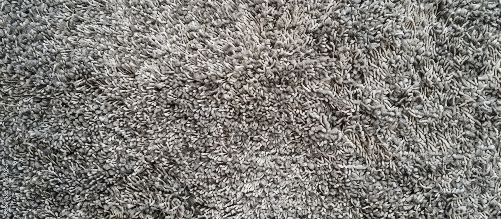 Fototapete Top view of a gray carpet texture creating a background with ample copy space image.