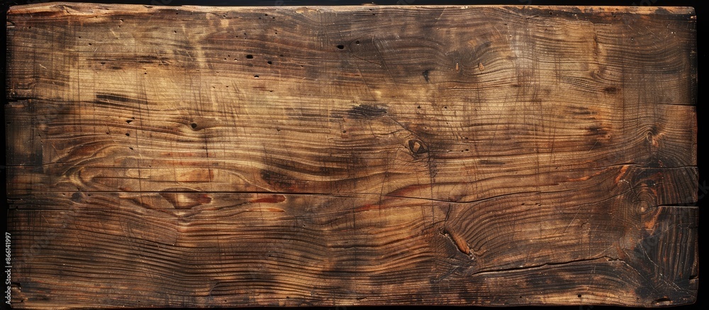 Poster rustic horizontal wooden board texture with a dark aged appearance, ideal as a design template with 