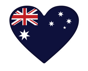 Australia flag heart shaped. vector