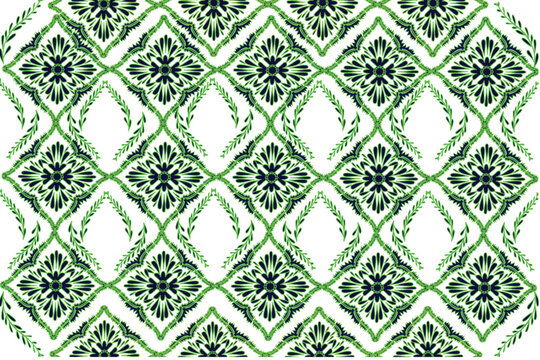 Oreintal Flora Damask Seamless pattern  embroidery, Indian style.  art ornament print.Design for carpet, cover.wallpaper, wrapping, fabric, clothing