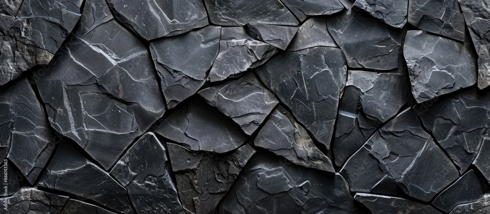 Aufkleber Abstract stone pattern against a black backdrop with copy space image.