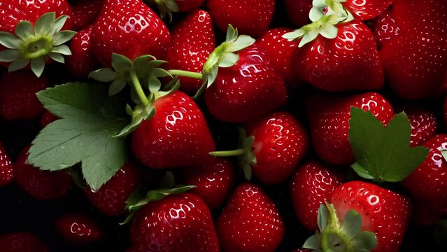 Video recreation of fresh red strawberries	

