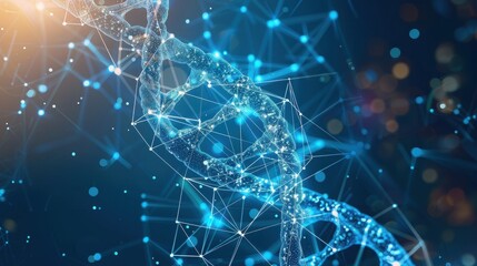 Abstract digital illustration of a DNA double helix