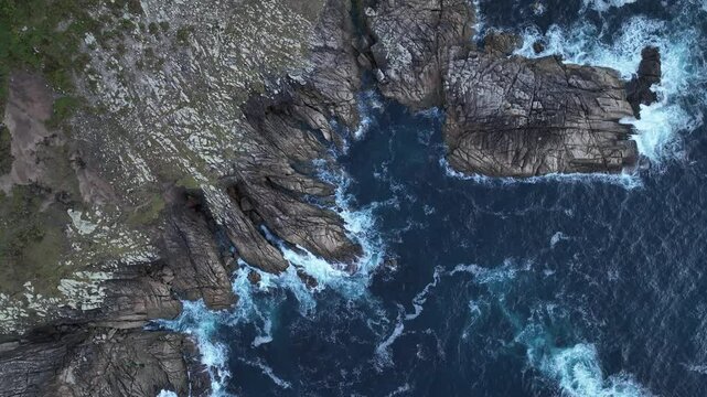 Faro de Laxe en A Coru&ntilde;a a vista de drone