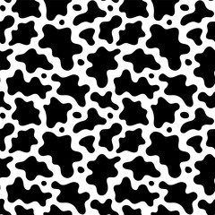Black and white wavy shape seamless pattern. Retro abstract organic pattern in monochrome color. Trendy  cow print, water splash wallpaper design.