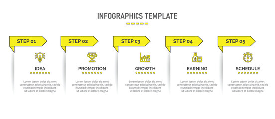 Vector Infographic design with icons and 5 options or steps. Infographics for business concept. Can be used for presentations banner, workflow layout, process diagram, flow chart, info graph