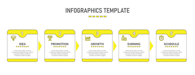 Vector Infographic design with icons and 5 options or steps. Infographics for business concept. Can be used for presentations banner, workflow layout, process diagram, flow chart, info graph