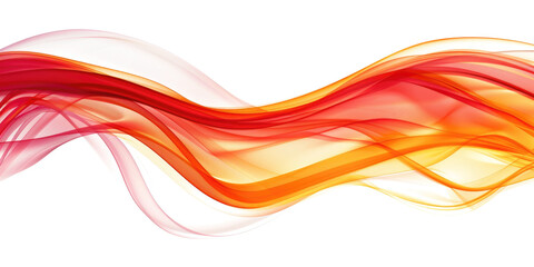 abstract yellow red gradient smooth wave isolated on white or transparent png
