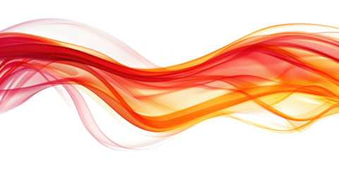 abstract yellow red gradient smooth wave isolated on white or transparent png