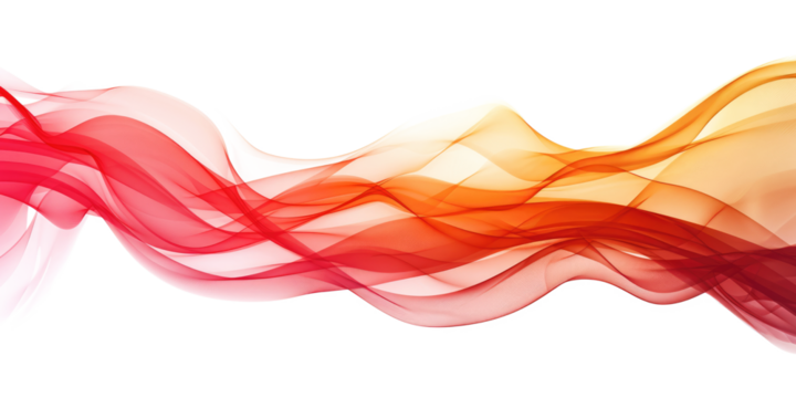 abstract yellow red gradient smooth wave isolated on white or transparent png