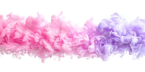 Obraz premium Abstract Border Design with Pink and Purple Watercolor Swashes on White Background. Concept Abstract Design, Border, Pink Watercolor, Purple Swashes, White Background