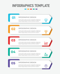 Vector Infographic design with icons and 5 options or steps. Infographics for business concept. Can be used for presentations banner, workflow layout, process diagram, flow chart, info graph