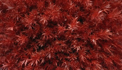 Dense red foliage creating a vibrant visual texture.