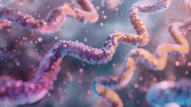 animation of a chromosomes heterochromatin and euchromatin regions which differ in their levels of gene activity.