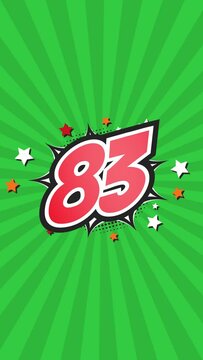 Animated Number 83 - Eighty-Three - 83rd eighty-third