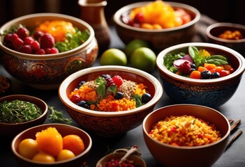 traditional thanksgiving side dishes ceramic bowls, food, holiday, meal, festive, cuisine, seasonal, vegetables, dinner, celebration, cooking, homemade