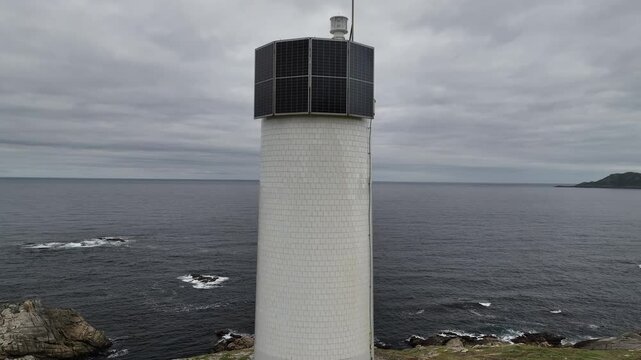 Faro de Laxe en A Coru&ntilde;a a vista de drone