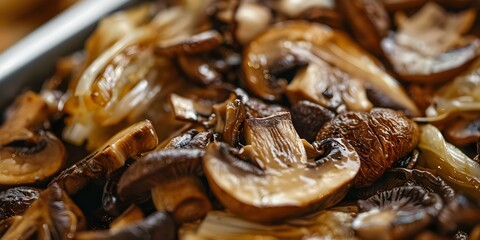 Vegetarian Delight Braised Cabbage and Shiitake Mushrooms at a Food Festival. Concept Food Photography, Vegetarian Recipes, Braised Cabbage, Shiitake Mushrooms, Food Festivals