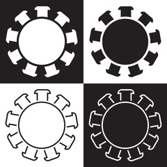 Vector round table icon. Round Table Icon Object, Round Table Icon Picture, Round Table Icon Image.  isolated on white and black background. EPS 10	

