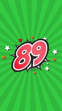 Animated Number 89 - Eighty-Nine - 89th eighty-ninth