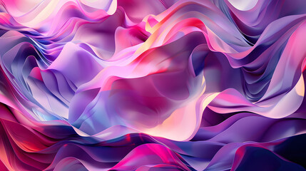 Abstract wallpaper created from pink and purple soft 3D shapes 