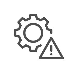 Warning related icon outline and linear vector.	
