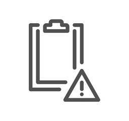 Warning related icon outline and linear vector.	
