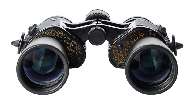 Pair of Binoculars on White Background Transparent PNG