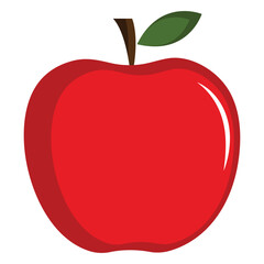flat vector of a red apple on white background 