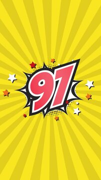 Animated Number 97 - Ninety-Seven - 97th ninety-seventh
