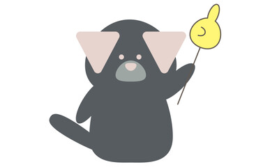 指示棒を持つ犬