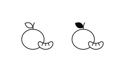 Tangerine icon design with white background stock illustration