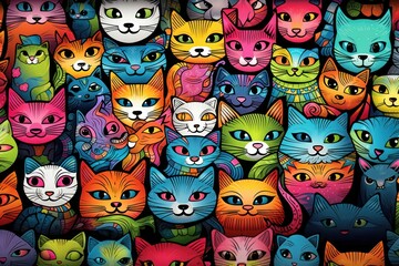Fototapeta premium Cat art backgrounds animal.