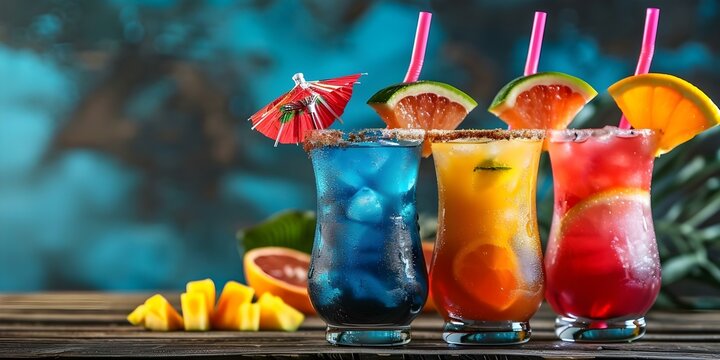 Exciting Mocktails on the Menu Island Breeze and Lava Flow. Concept Tropical Mocktails, Refreshing Beverages, Hawaiian Inspired Drinks, Creative Drink Recipes, Fun Summer Cocktails