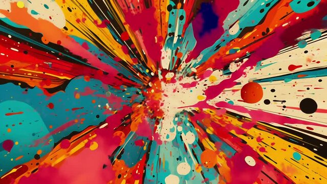 Add a splash of groovy style to your project with this colorful Retro Pop Art Explosion design