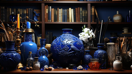 a solid color backdrop using a deep and luxurious shade of royal blue. Created with generative AI