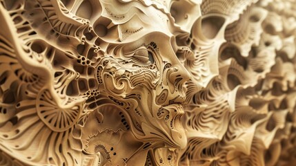 Graphic material made from intricate designs using kraft paper, craft paper, complex, detailed,...