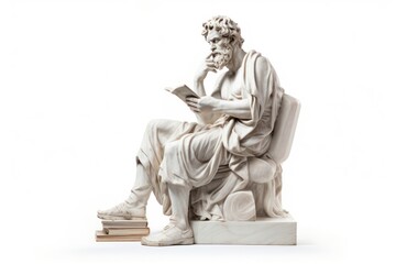 Greek sculpture reading a book statue figurine wedding.