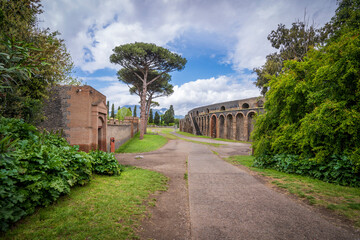 The ancient Roman city of Pompeii view in Napoli
