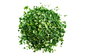 Fototapeta premium Chopped parsley leaves isolated on transparent background