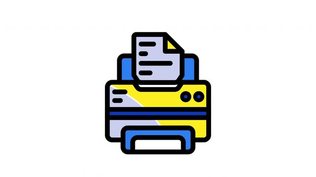 Animation cartoon printer illustration, suitable for graphic design, officerelated projects, business presentations, and educational materials.