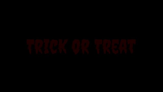 Trick or treat text animaton with glitch motion