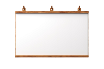 Whispers of Time: A Wooden Frame Adorning a Blank Canvas on White or PNG Transparent Background.