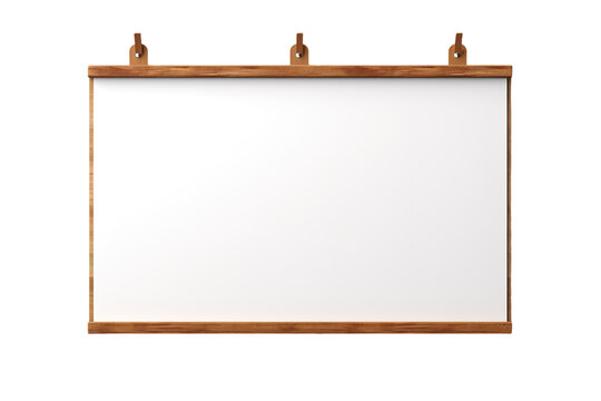 Whispers of Time: A Wooden Frame Adorning a Blank Canvas on White or PNG Transparent Background.