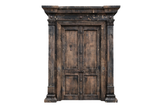 Wooden Door isolated on transparent background