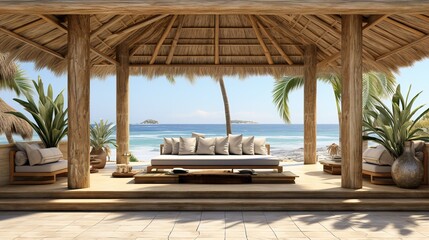 Obraz premium lounge chairs on the beach