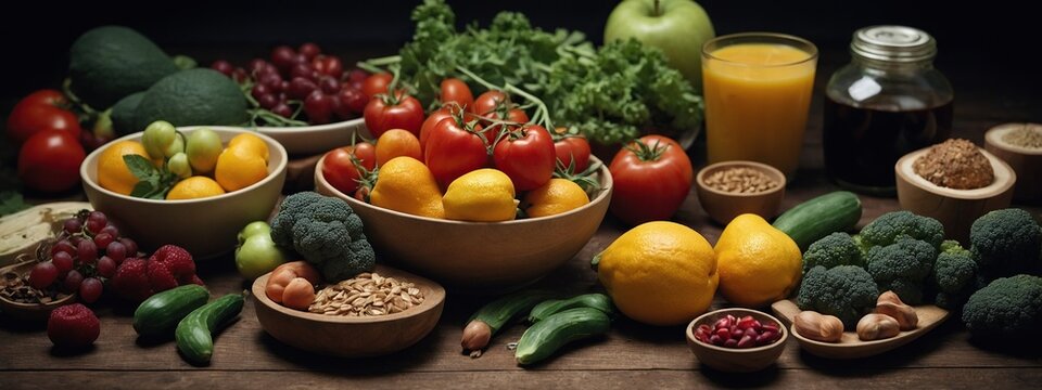 Keto diet and food items for it. Vegetables and fruits, diet burgers. Time-restricted eating. Intermittent fasting.