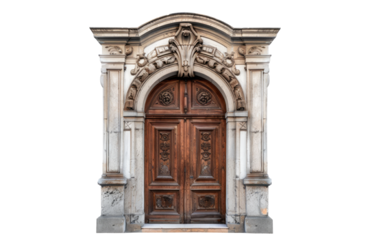 Wooden Door isolated on transparent background - Powered by Adobe