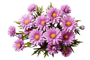Ethereal Elegance: A Bouquet of Purple Flowers on White or PNG Transparent Background.